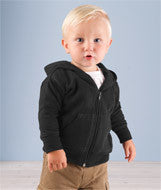 3446 Rabbit Skins Infant Zipper Hooded Sweatshirt Black