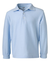 French Toast - Youth Long Sleeve Pique Polo - A9085 Light_blue