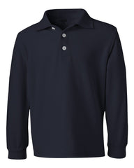 French Toast - Youth Long Sleeve Pique Polo - A9085 Navy