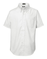 French Toast - Boys' Short Sleeve Oxford Shirt - E9003 White