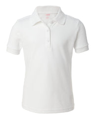 French Toast - Girls' Short Sleeve Picot Polo - A9423 White