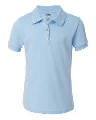 French Toast - Girls' Short Sleeve Picot Polo - A9423 Light_blue