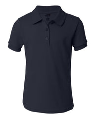 French Toast - Girls' Short Sleeve Picot Polo - A9423 Navy