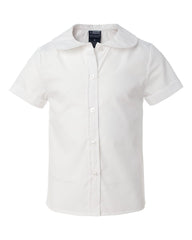 French Toast - Girls' Short Sleeve Peter Pan Poplin Shirt - E9320 White