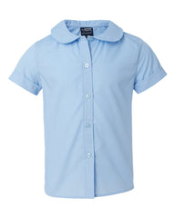 French Toast - Girls' Short Sleeve Peter Pan Poplin Shirt - E9320 Light_blue