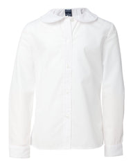 French Toast - Girls' Long Sleeve Peter Pan Poplin Shirt - E9321 White