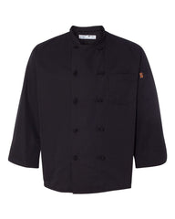 Chef Designs - Black Knot Button Chef Coat - 0427 Black