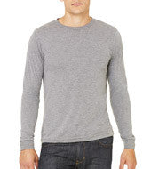 3501 Bella + Canvas Men's Jersey Long-Sleeve Tee Grey Triblend