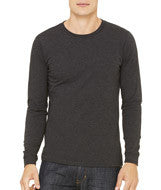 3501 Bella + Canvas Men's Jersey Long-Sleeve Tee Charcoal/ Black Triblend