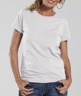 3505 LA T Ladies Vintage Fine Jersey Longer Length T-Shirt Blended White