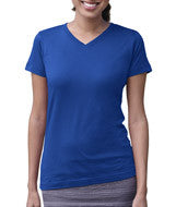 3507 LA T Ladies V-Neck Longer Length T-Shirt Royal