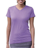 3507 LA T Ladies V-Neck Longer Length T-Shirt Lavender