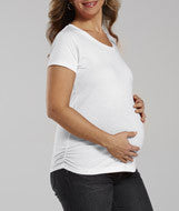 3509 LA T Ladies Fine Jersey Maternity Top White