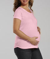 3509 LA T Ladies Fine Jersey Maternity Top Pink