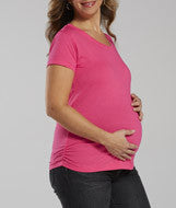 3509 LA T Ladies Fine Jersey Maternity Top Hot Pink