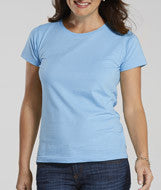 3516 LA T Ladies' Fine Jersey Longer Length T-Shirt Light Blue