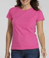 3516 LA T Ladies' Fine Jersey Longer Length T-Shirt Raspberry