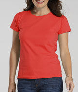 3516 LA T Ladies' Fine Jersey Longer Length T-Shirt Fire