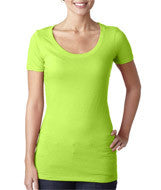 3530 Next Level The Scoop Tee Neon Heather Green (60/40)