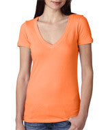 3540 Next Level The Deep V Neon Heather Orange