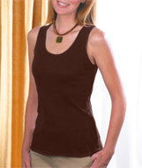 3565 LA T Ladies' 2X1 Rib Tank Brown
