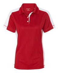 FeatherLite - Ladies' Colorblocked Moisture Free Mesh Sport Shirt - 5465 Red/_white