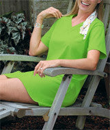 3575 LA T Ladies' Jersey V-Neck Coverup Key Lime