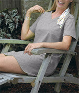 3575 LA T Ladies' Jersey V-Neck Coverup Heather (93/7)