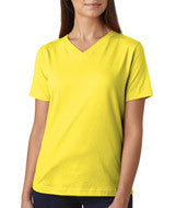 3587 LA T Ladies’ Combed Ring-Spun Jersey V-Neck T-Shirt Yellow