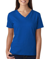 3587 LA T Ladies’ Combed Ring-Spun Jersey V-Neck T-Shirt Royal