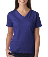 3587 LA T Ladies’ Combed Ring-Spun Jersey V-Neck T-Shirt Purple