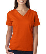 3587 LA T Ladies’ Combed Ring-Spun Jersey V-Neck T-Shirt Orange
