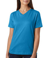 3587 LA T Ladies’ Combed Ring-Spun Jersey V-Neck T-Shirt Cobalt Blue