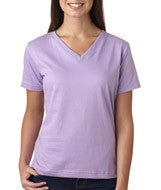 3587 LA T Ladies’ Combed Ring-Spun Jersey V-Neck T-Shirt Lavender