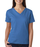 3587 LA T Ladies’ Combed Ring-Spun Jersey V-Neck T-Shirt Iris