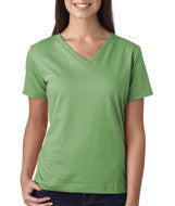 3587 LA T Ladies’ Combed Ring-Spun Jersey V-Neck T-Shirt Grass