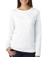 3588 LA T Ladies’ Combed Ring-Spun Jersey Long-Sleeve T-Shirt White