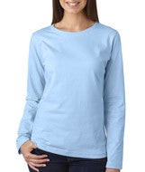 3588 LA T Ladies’ Combed Ring-Spun Jersey Long-Sleeve T-Shirt Light Blue
