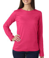 3588 LA T Ladies’ Combed Ring-Spun Jersey Long-Sleeve T-Shirt Hot Pink