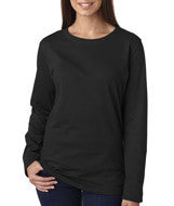 3588 LA T Ladies’ Combed Ring-Spun Jersey Long-Sleeve T-Shirt Black