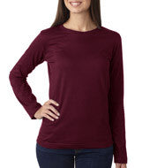 3588 LA T Ladies’ Combed Ring-Spun Jersey Long-Sleeve T-Shirt Maroon