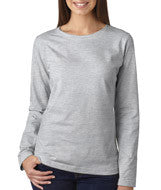 3588 LA T Ladies’ Combed Ring-Spun Jersey Long-Sleeve T-Shirt Heather (93/7)