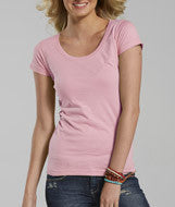 3604 LA T Junior Deep Scoop Longer Length T Pink