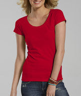 3604 LA T Junior Deep Scoop Longer Length T Red