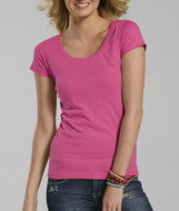 3604 LA T Junior Deep Scoop Longer Length T Raspberry
