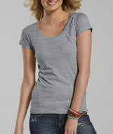 3604 LA T Junior Deep Scoop Longer Length T Heather (90/10)