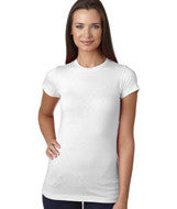 3605 LA T Juniors' Fine Jersey Vintage Longer Length T-Shirt Blended White