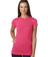 3605 LA T Juniors' Fine Jersey Vintage Longer Length T-Shirt Vintage Hot Pink