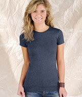 3605 LA T Juniors' Fine Jersey Vintage Longer Length T-Shirt Vintage Navy