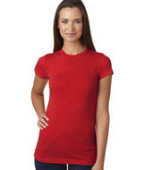 3605 LA T Juniors' Fine Jersey Vintage Longer Length T-Shirt Vintage Red